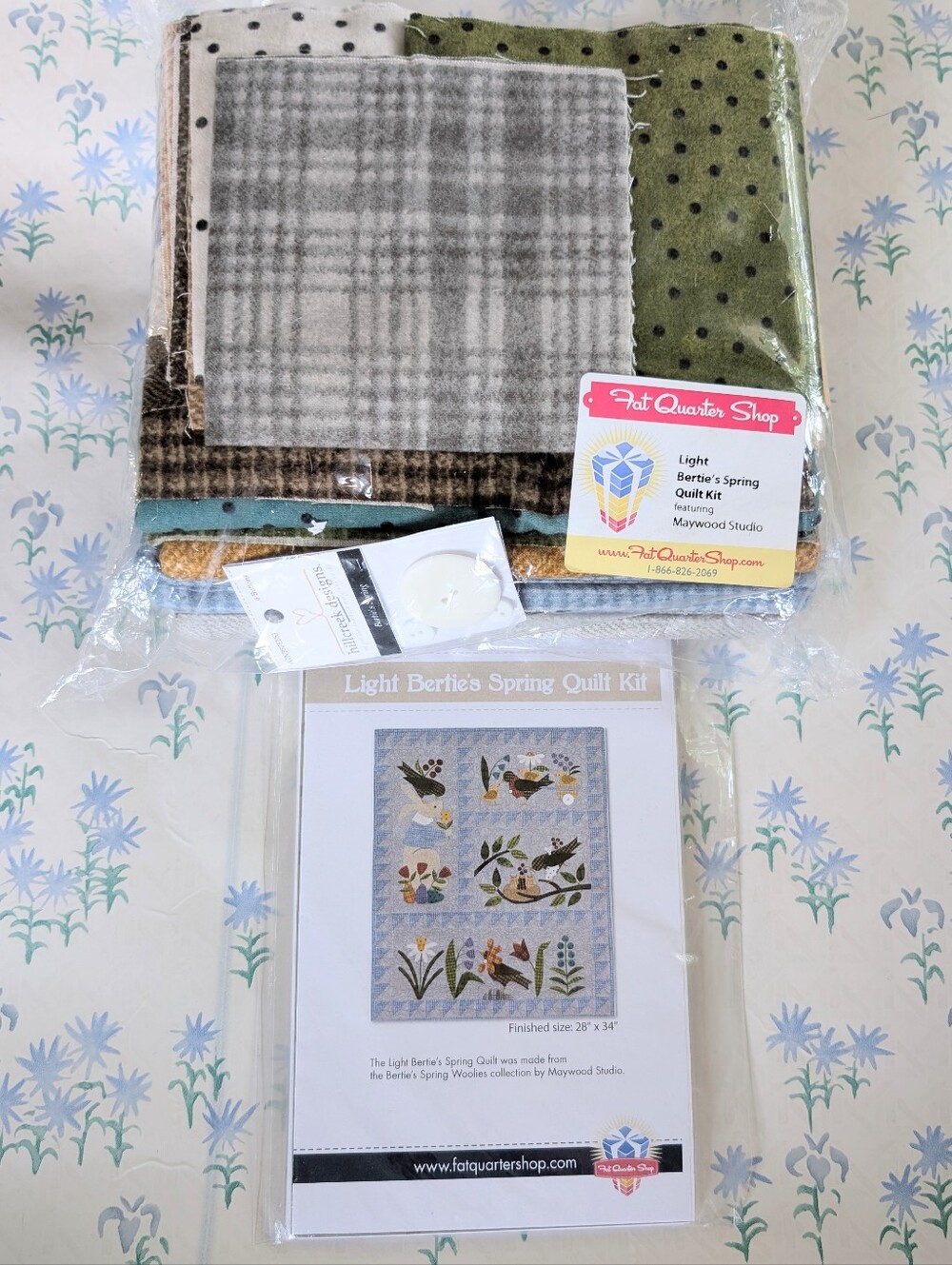 Light Bertie's Spring Quilt Kit NEW Bonnie Sullivan All Through the Night Wool